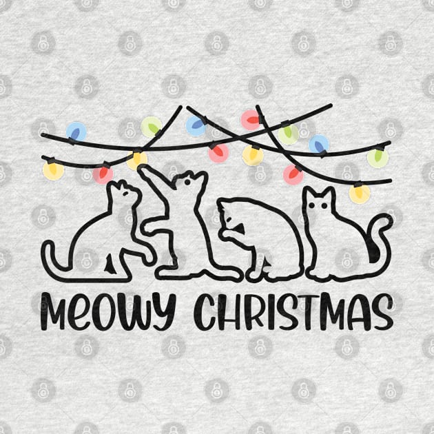 Meowy Christmas, Cute Kitty Cats, Funny Cat Lover, Christmas Gift For Men, Women & Kids by Art Like Wow Designs